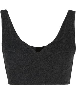 Goen.J Cropped Wool Top - Black