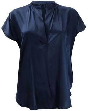 F.it V-Neck Blouse - Blue