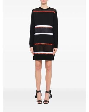 Givenchy Sequin-Embellished Striped Mini Dress - Black