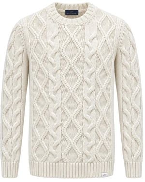 Paul & Shark Cable-Knit Crew-Neck Jumper - White