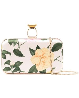 Sachin & Babi On The Rocks Lemonade Bouquet-Print Clutch Bag - White