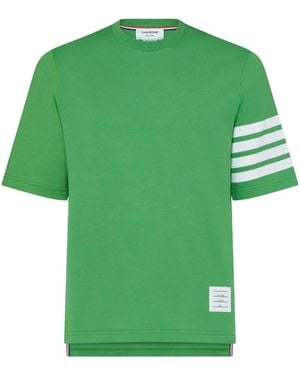 Thom Browne Short-Sleeve T-Shirt With 4-Bar Detail - Green
