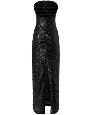 Pinko Sequinned Strapless Maxi Dress - Black