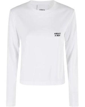 Erika Cavallini Semi Couture Long-Sleeve Cropped Top - White