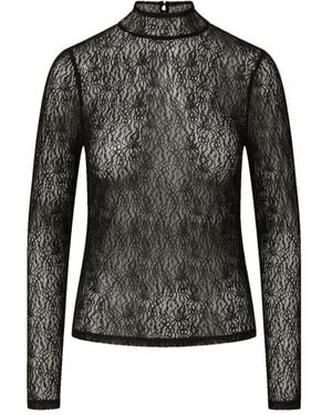 Veronica Beard Nate Lace Top - Black