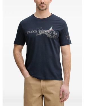 Aeronautica Militare Mb-339 Aircraft-Print T-Shirt - Blue