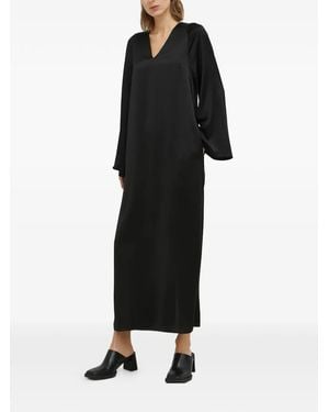 By Malene Birger V-Neck Long-Sleeve Maxi Dress - Black