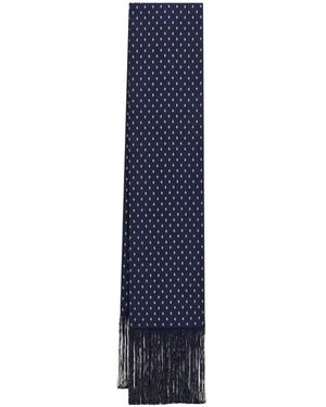 Ferragamo Micro Gancini Print Silk Scarf - Blue