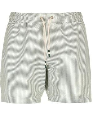 Hartford Striped Seersucker Swim Trunks - Grey