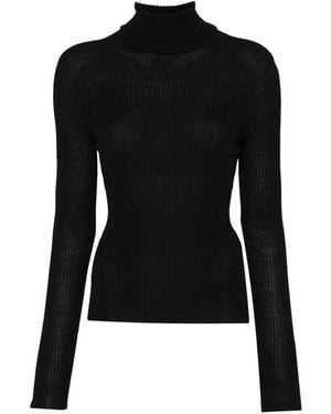 Roberto Collina Ribbed-Knit Roll-Neck Sweater - Black