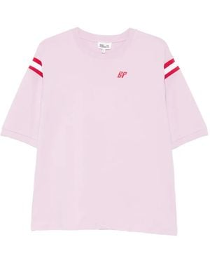 Baum und Pferdgarten Sleeve Detail T-Shirt - Pink