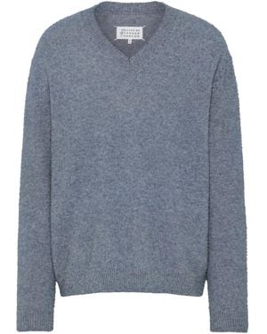 Maison Margiela Vネック セーター - ブルー