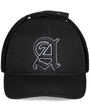 Aries Gorra Airtex Trapper Con Logo Bordado - Negro