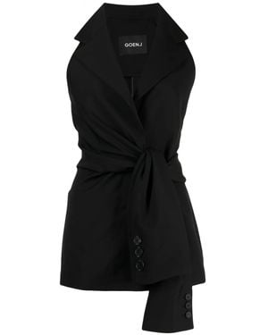 Goen.J Blazer Smanicato Con Dettaglio A Nodo - Nero