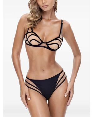 GOD SAVES QUEENS Cut-Out Strappy Briefs - Black