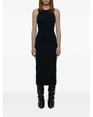 The Attico Crew-Neck Midii Dress - Black