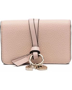 Chloé Logo-Charm Leather Wallet - Pink