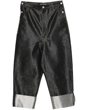Comme des Garçons Metallic Cropped Pants - Gray