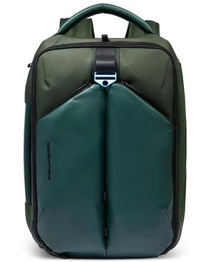 Piquadro Expandable Three-Compartment Backpack - Green