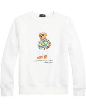 Polo Ralph Lauren Polo Bear Graphic-Print Sweatshirt - White