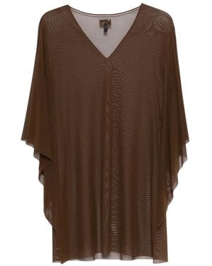 Fisico V-Neck Top - Brown