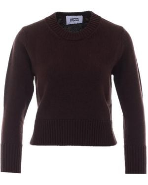 Alpha Studio Crew-Neck Long-Sleeve Sweater - Blue