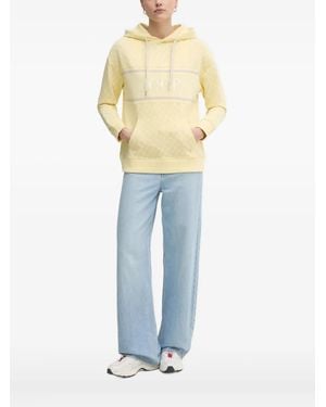 Joop! Pattern-Embellished Logo-Detail Hoodie - Blue
