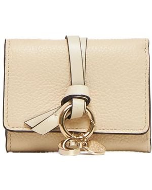 Chloé Leather Strap Trifold Wallet - Natural