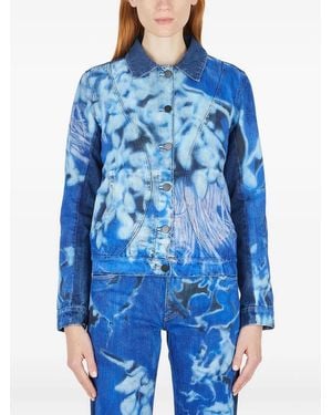 PAULA CANOVAS DEL VAS Graphic-Motif Denim Jacket - Blue