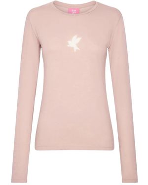 One Teaspoon Graphic Long-Sleeved T-Shirt - Pink