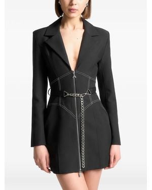 Manière De Voir Corset Blazer Dress With Chain - Black