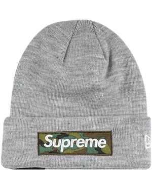 Supreme X New Era Box Logo Beanie - Gray