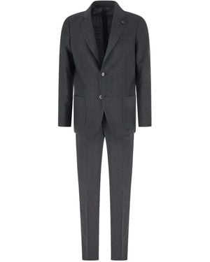 Lardini Prince Of Wales Check Suit - Black