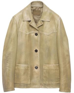 Prada Jacke Aus Nappa-Leder - Natur