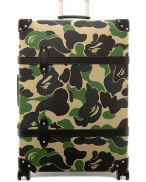 A Bathing Ape X Globe-Trotter Camouflage-Print Luggage - Green