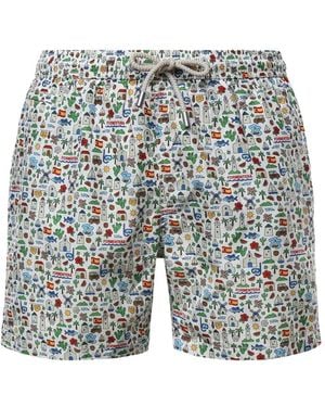 MC2 Saint Barth Graphic-Print Swim Shorts - Gray