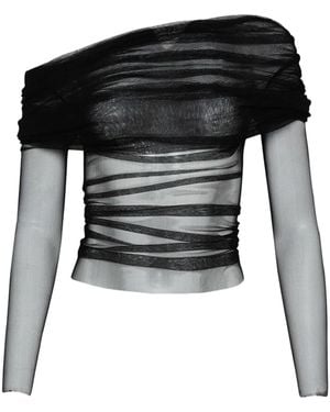 Christopher Esber Veiled Silk Top - Black