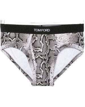 Tom Ford Leopard-Print Boxer Briefs - White