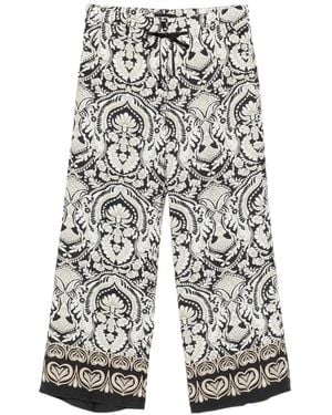 Cambio Adrienne Baroque-Print Pants - White