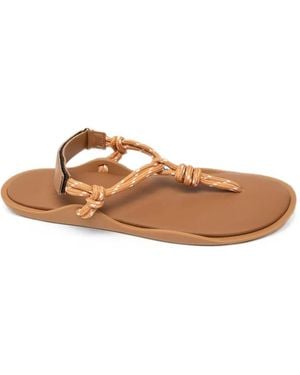 FLOWZE Knotted Touch-Strap Sandals - Brown