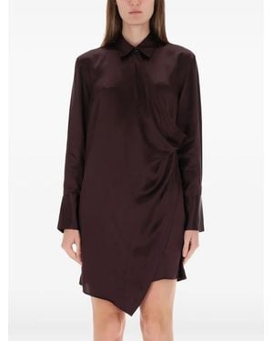 Helmut Lang Vestido drapeado de seda - Morado