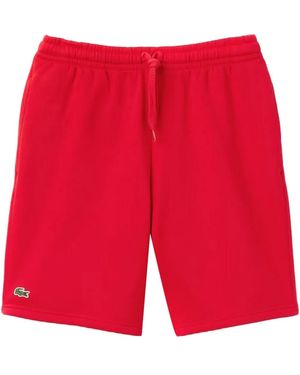 Lacoste Fleece Track Shorts - Red