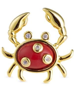 Eshvi Coral Crab Stud Earrings - Metallic