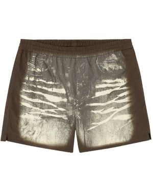 DIESEL Rio Printed Elastic-Waist Swim Shorts - Natural