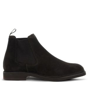 Berwick Shoes Suede Chelsea Boots - Black