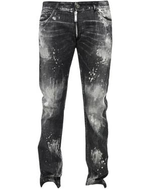 DSquared² Belt-Loop Bleached-Effect Jeans - Gray
