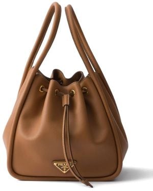 Prada Bolso bombonera Darling de piel con cordón - Marrón