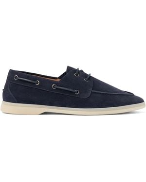 SCAROSSO Suede Boat Shoes - Blue