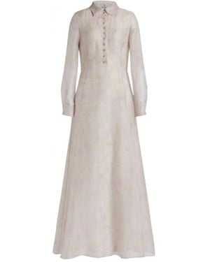 Alberta Ferretti Floral-Print Maxi Dress - Grey