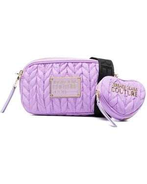 Versace Jeans Couture Logo-Plaque Crossbody Bag - Purple